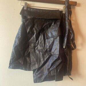 oak + fort vegan leather skirt